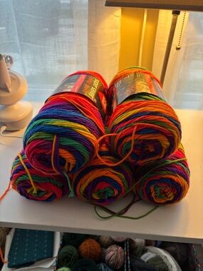 Variegated Rainbow Yarn Skeins - Multicolor Craft Pack